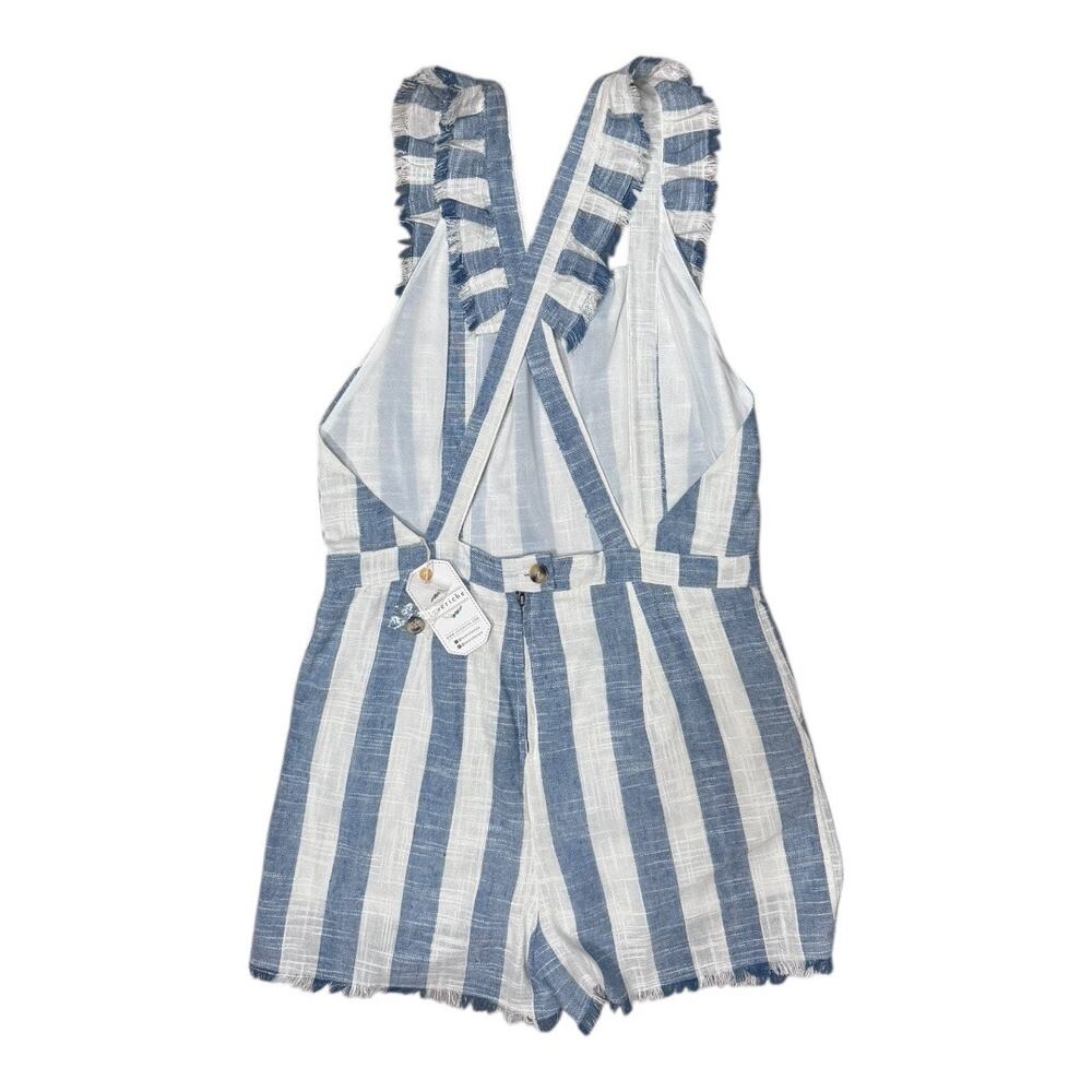 Love Riche Blue and White Striped Romper - NWT - Size L - Picture 3 of 5